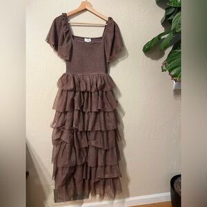 Boheme Chocolate Layered Midi Dress